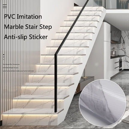 2 PCS PVC Imitation Marble Stair Step Anti-Slip Sticker Self-Adhesive Decorative Wall Sticker, Specification: Twill Style,100x25cm(FLT-002)-garmade.com