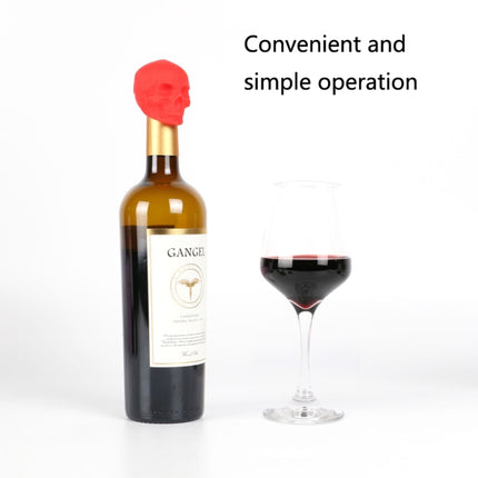 2 PCS Skull Silicone Leak-Proof Fresh-Keeping Wine Stopper(Wine Red)-garmade.com