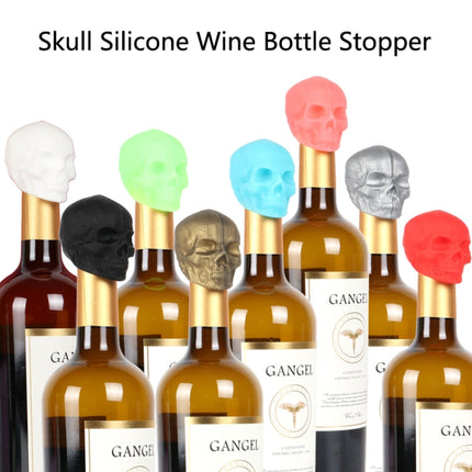 2 PCS Skull Silicone Leak-Proof Fresh-Keeping Wine Stopper(Wine Red)-garmade.com