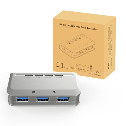 MB-103 USB 3.1 Three-Port Drive-Free HUB + 7.1 Voice Changer Sound Card High-Speed Docking Station, PS5 Voice Changer Sound Card Compatible with PS4 Headset, Cable Length: 1.2m(1 to 3)-garmade.com