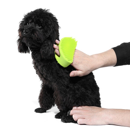 Pet Cleaning Silicone Bath Brush Pet Massage Cleaning Brush(Lemon Green)-garmade.com