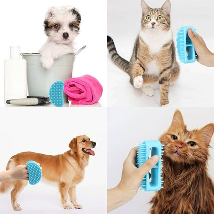 Pet Cleaning Silicone Bath Brush Pet Massage Cleaning Brush(Light Blue)-garmade.com