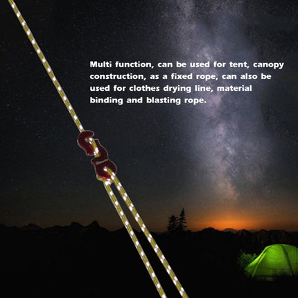 4m x 4 Rolls Outdoor Camping Tent Canopy Wind Rope Luminous Multi-Function Wind Rope Buckle Tent Fixed Rope(Figure 8 Buckle-Black)-garmade.com