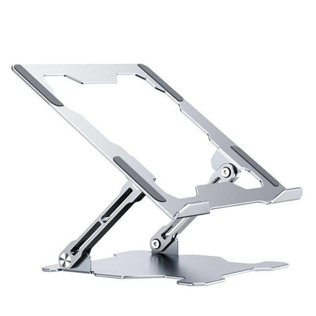 Integrated Foldable Laptop Stand Hollow Heat-Dissipating Flat Desktop Stand(Moon Silver)-garmade.com