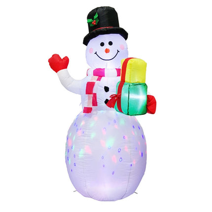 Santa Claus Christmas Tree Snowman Inflatable LED Luminous Christmas Ornaments, US Plug(QM0001-1.5M)-garmade.com