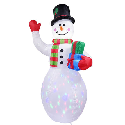 Santa Claus Christmas Tree Snowman Inflatable LED Luminous Christmas Ornaments, US Plug(QM0002-2.4M)-garmade.com