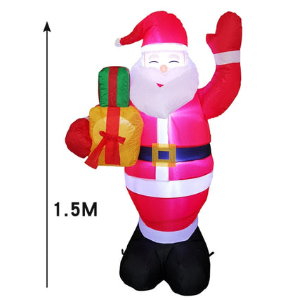 Santa Claus Christmas Tree Snowman Inflatable LED Luminous Christmas Ornaments, US Plug(QM0101-1.5M)-garmade.com