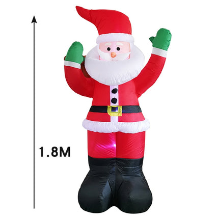 Santa Claus Christmas Tree Snowman Inflatable LED Luminous Christmas Ornaments, US Plug(QM0104-1.8M)-garmade.com