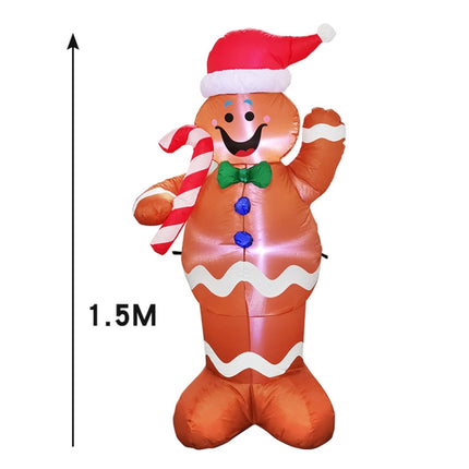 Santa Claus Christmas Tree Snowman Inflatable LED Luminous Christmas Ornaments, US Plug(QM0301-1.5M)-garmade.com