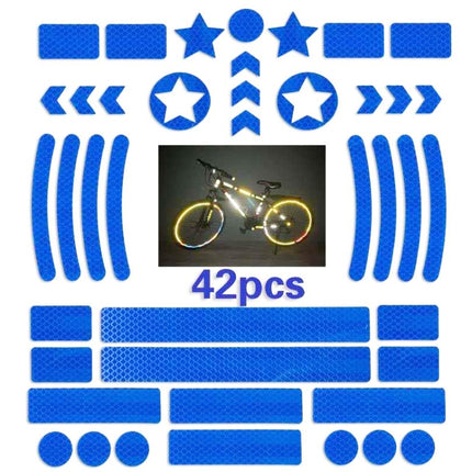 2 Sets Bicycle Honeycomb Reflective Sticker Night Reflective Logo Grid Stripe Warning Strip(Blue)-garmade.com