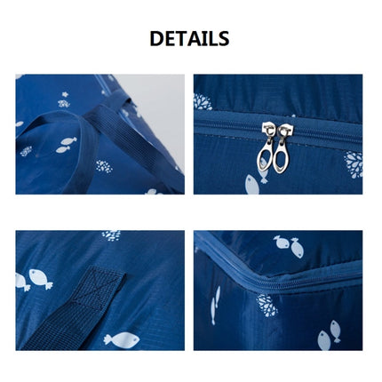 Oxford Cloth Quilt Moisture-Proof & Waterproof Storage Bag Zipper Portable Moving Luggage Bag, Specification: 55x33x20cm(Black Bottom Crane)-garmade.com