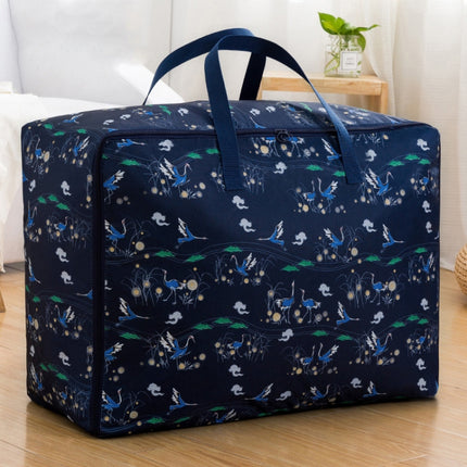 Oxford Cloth Quilt Moisture-Proof & Waterproof Storage Bag Zipper Portable Moving Luggage Bag, Specification: 58x38x22cm(Black Bottom Crane)-garmade.com