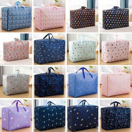 Oxford Cloth Quilt Moisture-Proof & Waterproof Storage Bag Zipper Portable Moving Luggage Bag, Specification: 60x50x25cm(Purple Five-star)-garmade.com