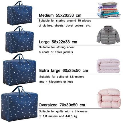 Oxford Cloth Quilt Moisture-Proof & Waterproof Storage Bag Zipper Portable Moving Luggage Bag, Specification: 60x50x25cm(Black Heart Empty Fish)-garmade.com