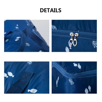 Oxford Cloth Quilt Moisture-Proof & Waterproof Storage Bag Zipper Portable Moving Luggage Bag, Specification: 60x50x25cm(Blue Rabbit)-garmade.com