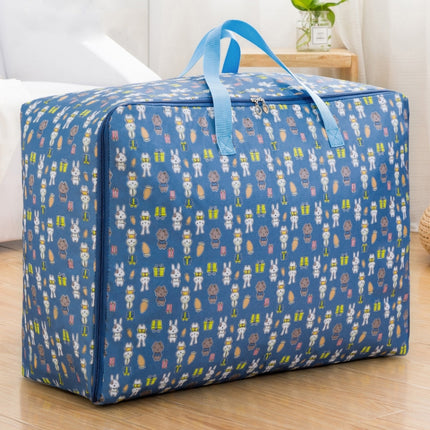 Oxford Cloth Quilt Moisture-Proof & Waterproof Storage Bag Zipper Portable Moving Luggage Bag, Specification: 70x50x30cm(Blue Rabbit)-garmade.com