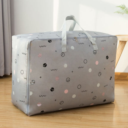 Oxford Cloth Quilt Moisture-Proof & Waterproof Storage Bag Zipper Portable Moving Luggage Bag, Specification: 70x50x30cm(Ash Circle)-garmade.com