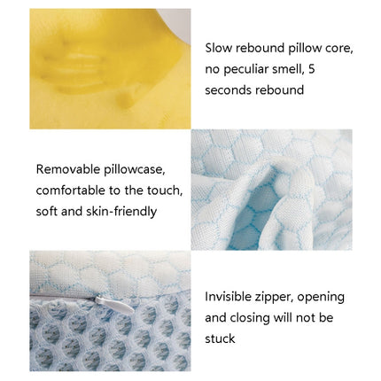 P10 Memory Foam Slow Rebound Pillow Neck Protector Memory Foam Pillow, Dimensions: 60 x 43 x 11cm(White Blue)-garmade.com