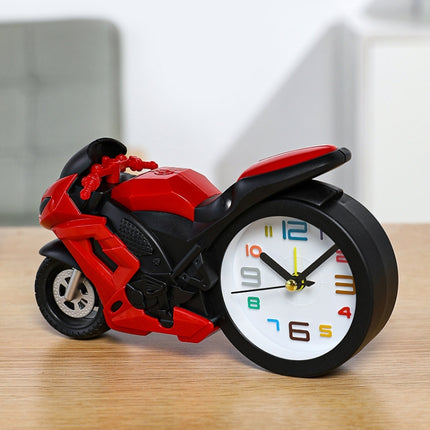 Motorcycle Alarm Clock Ornaments Creative Child Gift Clock(Red Motorcycle Racing)-garmade.com