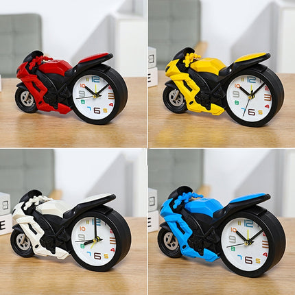 Motorcycle Alarm Clock Ornaments Creative Child Gift Clock(Blue Motorcycle Racing)-garmade.com