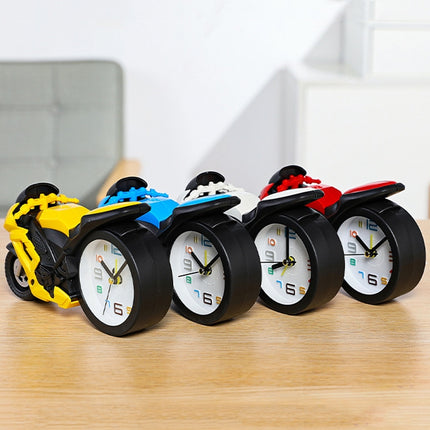 Motorcycle Alarm Clock Ornaments Creative Child Gift Clock(Red Motorcycle Racing)-garmade.com