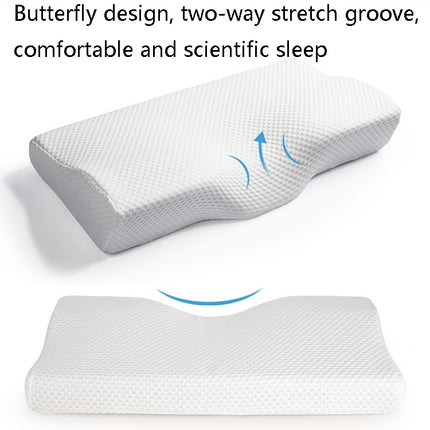 LD-007 Space Memory Foam Butterfly Pillow Sleep Neck Pillow, Dimensions: 61×35×11/6.5cm(Polyester Knitted Fabric)-garmade.com
