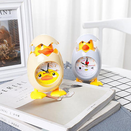 2 PCS RP001 Cartoon Chicken Eggshell Chicks Alarm Clock Student Gift Children Bedroom Ornaments(Yellow)-garmade.com