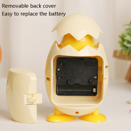 2 PCS RP001 Cartoon Chicken Eggshell Chicks Alarm Clock Student Gift Children Bedroom Ornaments(White)-garmade.com