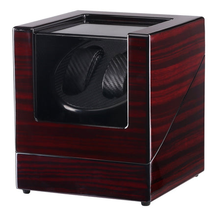 Ebony Lacquer Single-Head 2-Position Watch Box Rotating Winding Watch Shaker Motor Box,US Plug(W113RW)-garmade.com