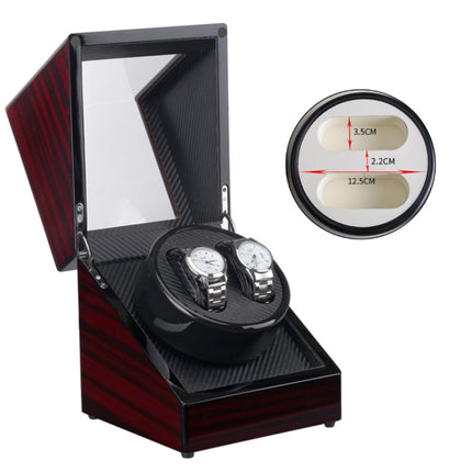 Ebony Lacquer Single-Head 2-Position Watch Box Rotating Winding Watch Shaker Motor Box,US Plug(W113RT)-garmade.com