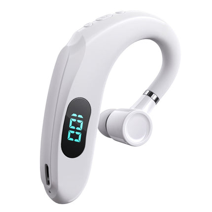 Q20 Bluetooth 5.2 Business Digital Display Sports Earhook Stereo Earphone(White)-garmade.com
