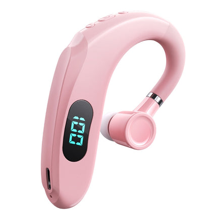 Q20 Bluetooth 5.2 Business Digital Display Sports Earhook Stereo Earphone(Pink)-garmade.com