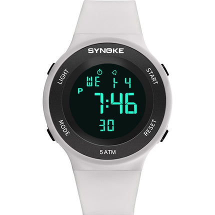 SYNOKE 9199 Student Waterproof Luminous LED Electronic Watch(White)-garmade.com