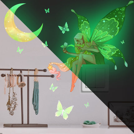 ZSZ1198B Night Light Moon Butterfly Wall Stickers Children Room Bedroom Simple Decorative Wall Stickers, Specification: 28x32cm-garmade.com