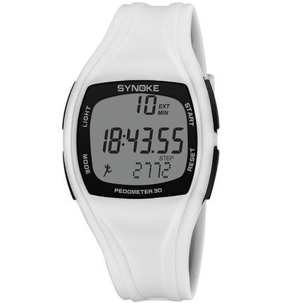 SYNOKE 9105 Multifunctional Sports Time Record Waterproof Pedometer Electronic Watch(White)-garmade.com