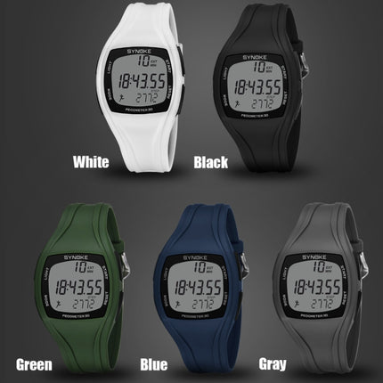 SYNOKE 9105 Multifunctional Sports Time Record Waterproof Pedometer Electronic Watch(White)-garmade.com