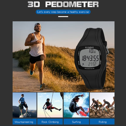 SYNOKE 9105 Multifunctional Sports Time Record Waterproof Pedometer Electronic Watch(White)-garmade.com