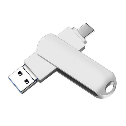 16GB USB 3.0 + 8 Pin + USB-C / Type-C 3 in 1 Phone Computer Rotatable Metal U-Disk-garmade.com