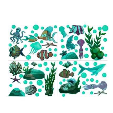 AFG3358 Blue Underwater World Luminous Wall Sticker, Specification: Green-garmade.com