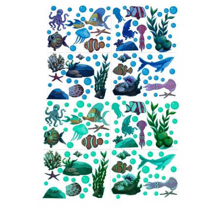 AFG3358 Blue Underwater World Luminous Wall Sticker, Specification: Green-garmade.com