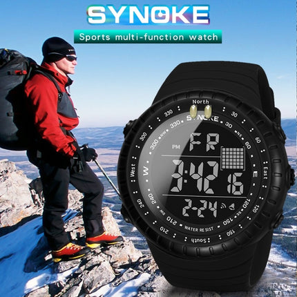 SYNOKE 8209 Multifunctional Sports Swimming Waterproof Luminous Alarm Men Electronic Watch(Black)-garmade.com