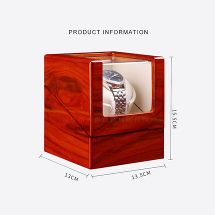 1+0 Automatic Strings Watch Box Varnished Rosewood Grain Watch Shaker, US Plug(13.5 x 13.5 x 13cm)-garmade.com