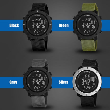 SYNOKE 9658 Student Outdoor Multi-Function Waterproof Large Dial Sports Electronic Watch(Military Green)-garmade.com