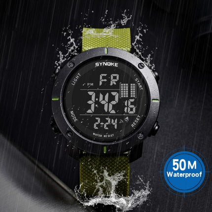 SYNOKE 9658 Student Outdoor Multi-Function Waterproof Large Dial Sports Electronic Watch(Black)-garmade.com