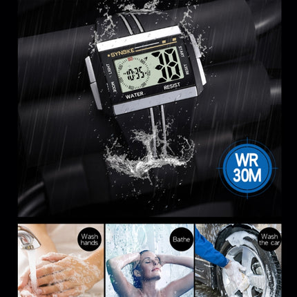 SYNOKE 9222 Men Large Screen Square Multi-Function Waterproof Luminous Electronic Watch(Blue)-garmade.com