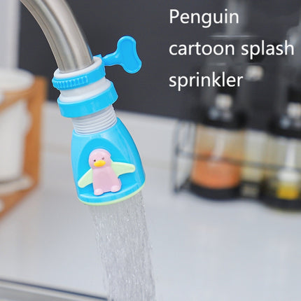 3 PCS Kitchen Penguin Cartoon Faucet Splash-Proof Shower Sprinkler Household Tap Water Extender Universal Water-Saving Filter(Pink)-garmade.com