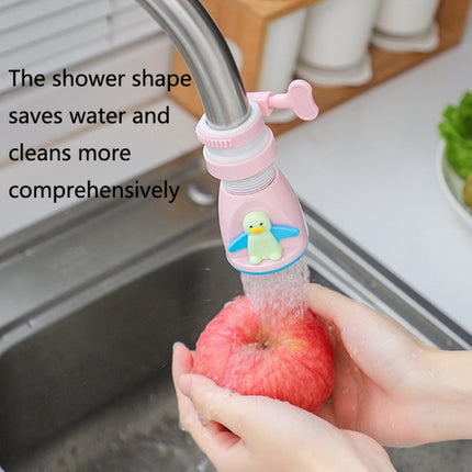 3 PCS Kitchen Penguin Cartoon Faucet Splash-Proof Shower Sprinkler Household Tap Water Extender Universal Water-Saving Filter(Pink)-garmade.com