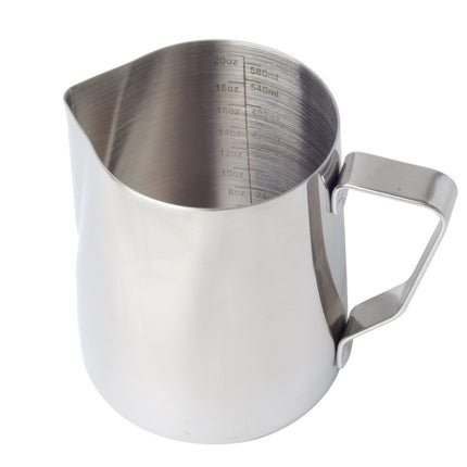 600ml Inner Scale Pull Flower Cup Stainless Steel Milk Foam Cup Coffee Utensils-garmade.com