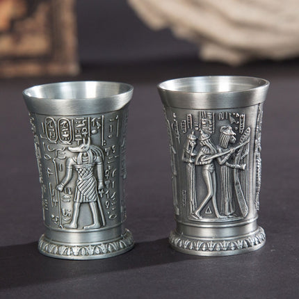 Vintage Metal Egyptian Style Wine Glass Collection Ornaments-garmade.com
