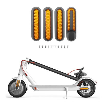 Electric Scooter Wheel Four-way Side Decorative Cover With Reflective Strips & Screws For Xiaomi Mijia 1S / Pro 2(Yellow)-garmade.com